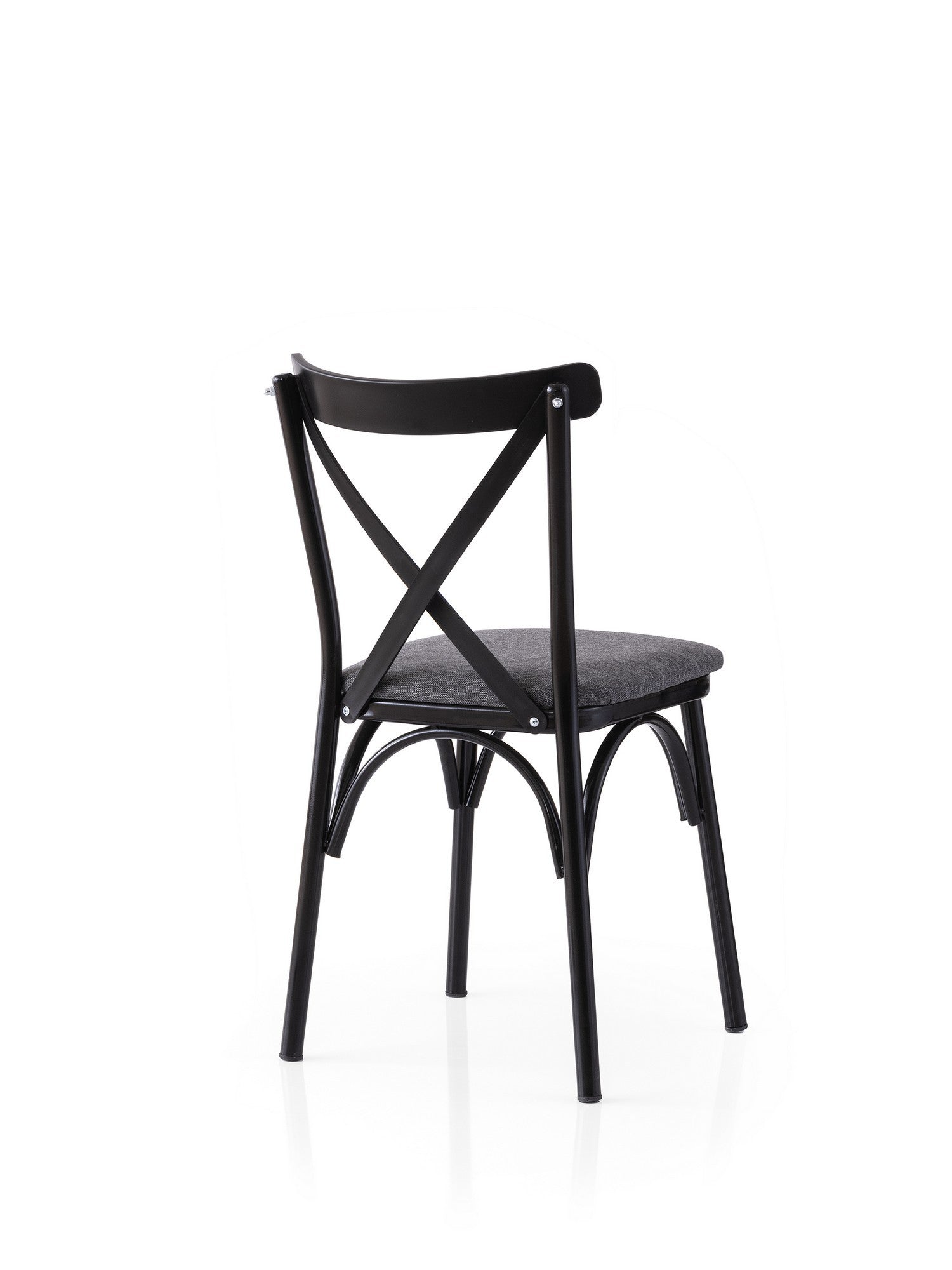 Set of 2 Ekol 288 Linen Dining Chairs in Black and Anthracite – product image 3