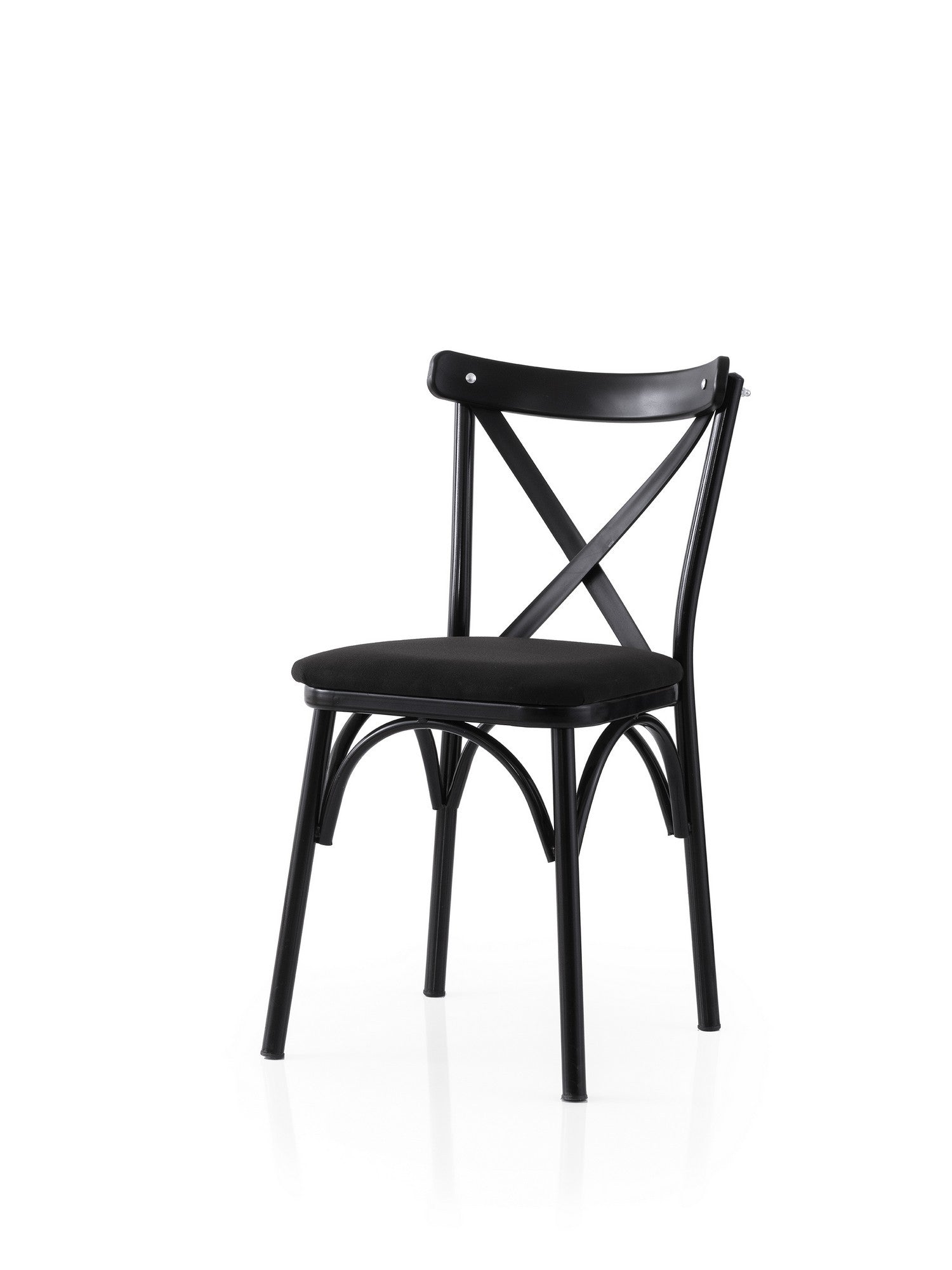 Set of 2 Ekol 290 Linen Dining Chairs in Black – product image 2