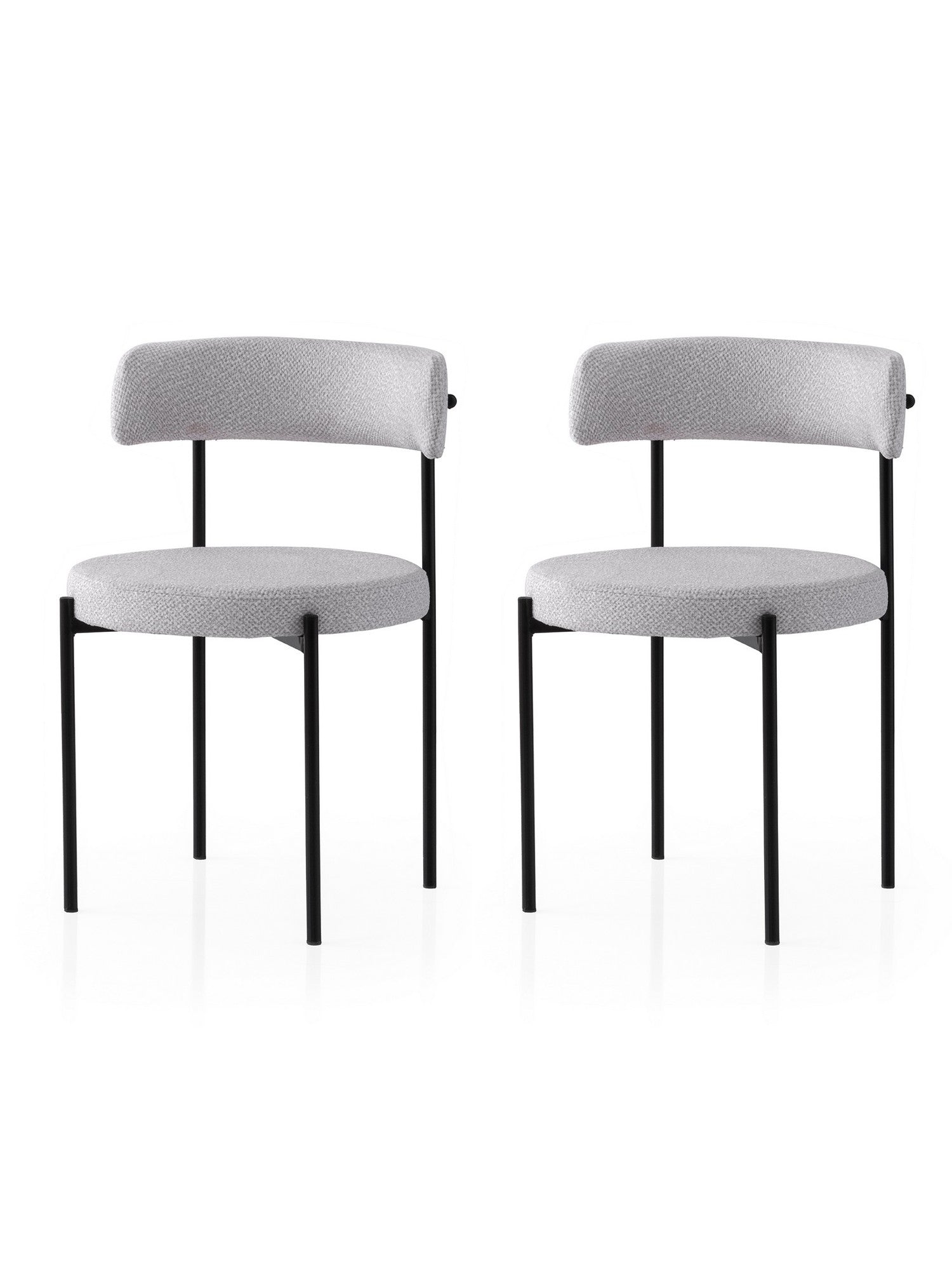Set of 2 Gını 4001 Dining Chairs in Black and Grey