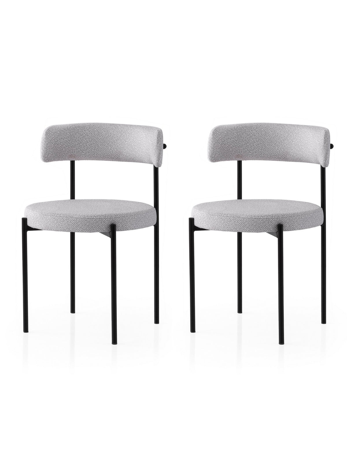Set of 2 Gını 4001 Dining Chairs in Black and Grey – product image 1
