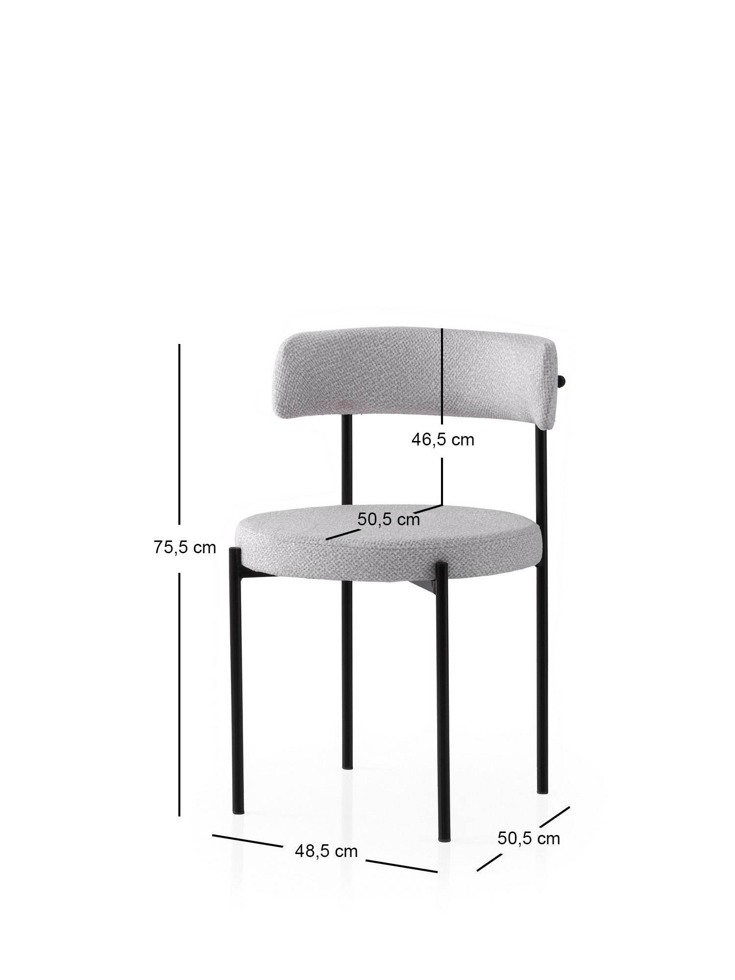 Set of 2 Gını 4001 Dining Chairs in Black and Grey – product image 4