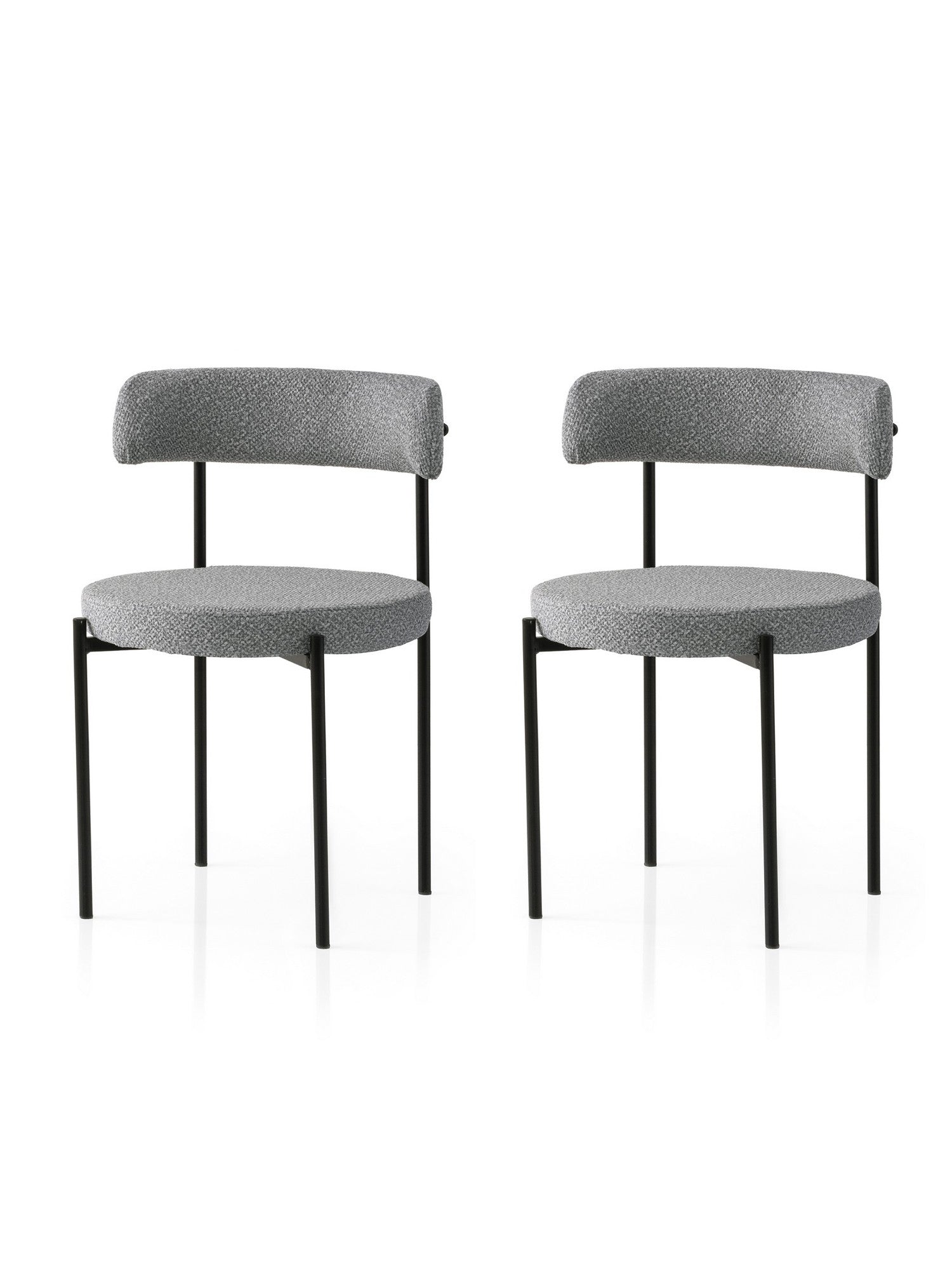 Set of 2 Gını 4012 Dining Chairs in Black and Dark Grey