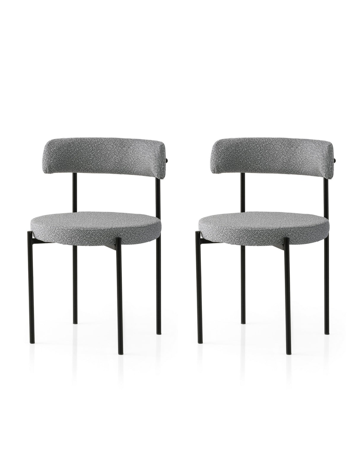 Set of 2 Gını 4012 Dining Chairs in Black and Dark Grey – product image 1