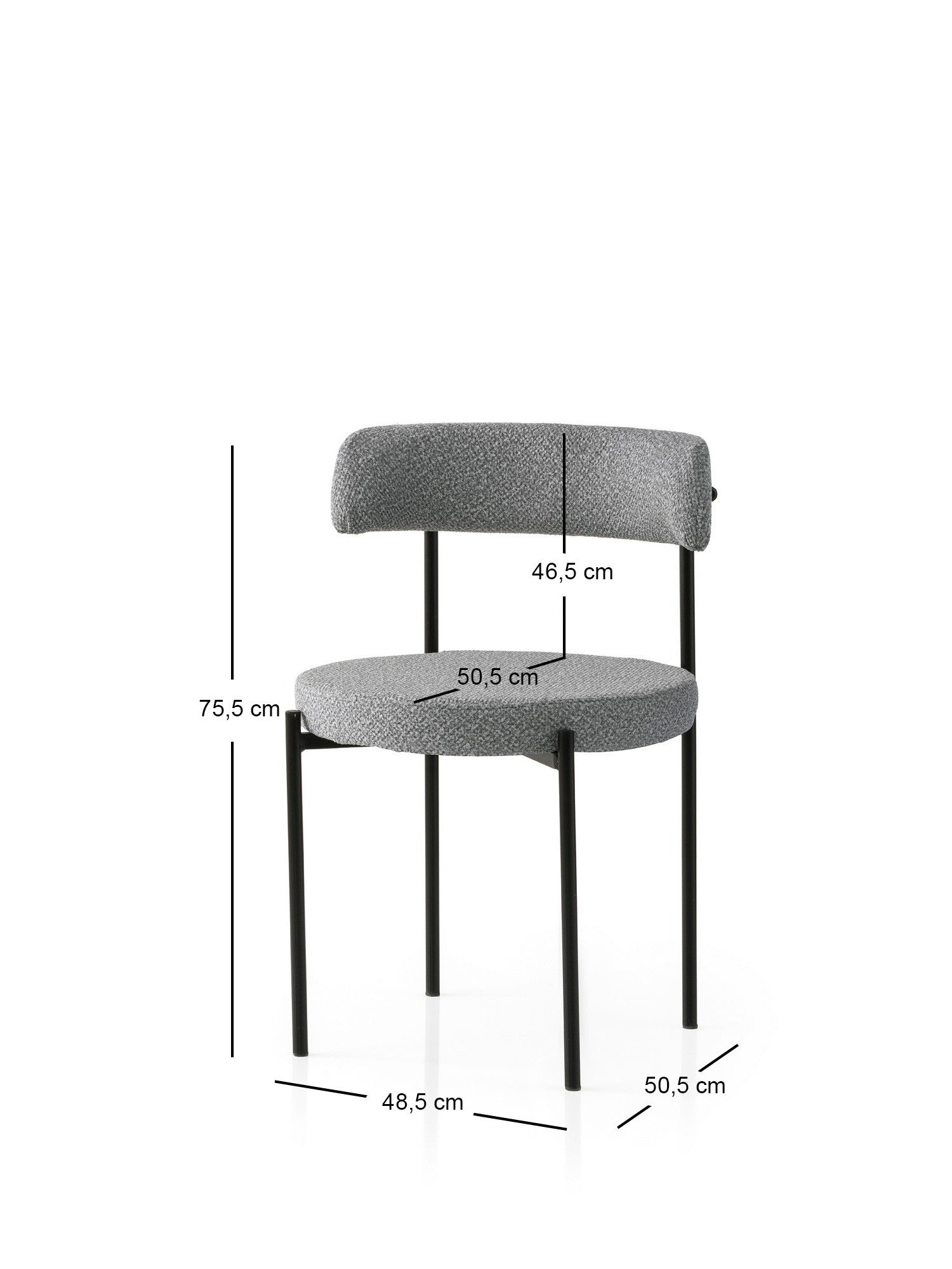 Set of 2 Gını 4012 Dining Chairs in Black and Dark Grey – product image 4
