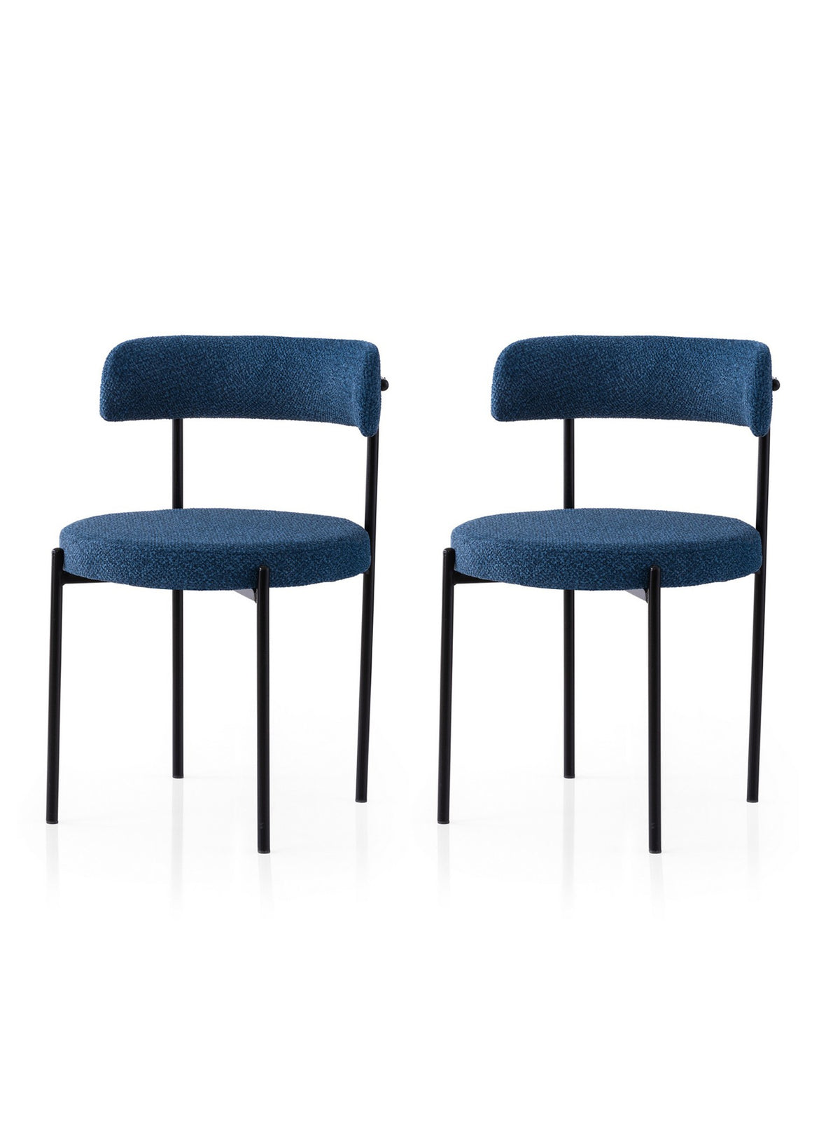 Set of 2 Gını 4014 Dining Chairs in Black and Dark Blue – product image 1