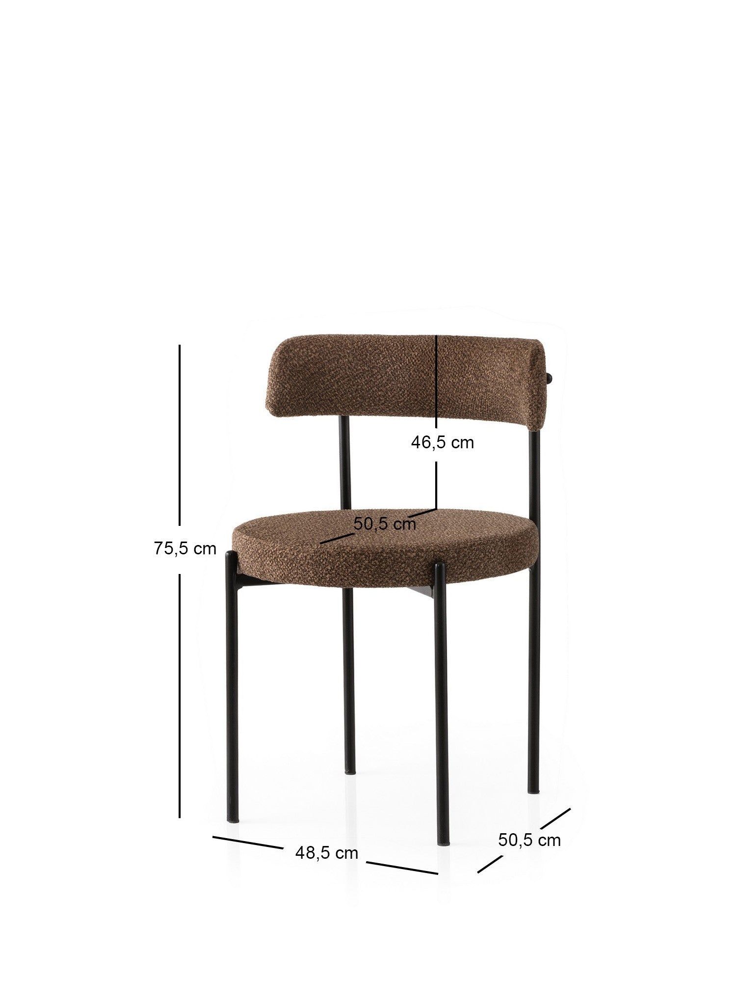 Set of 2 Gını 4019 Dining Chairs in Black and Brown – product image 4