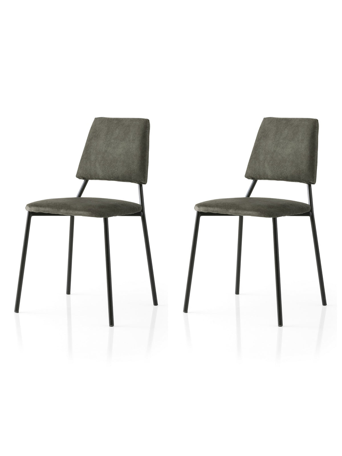 Set of 2 Lima 4553 Velvet Dining Chairs in Black and Anthracite – product image 1