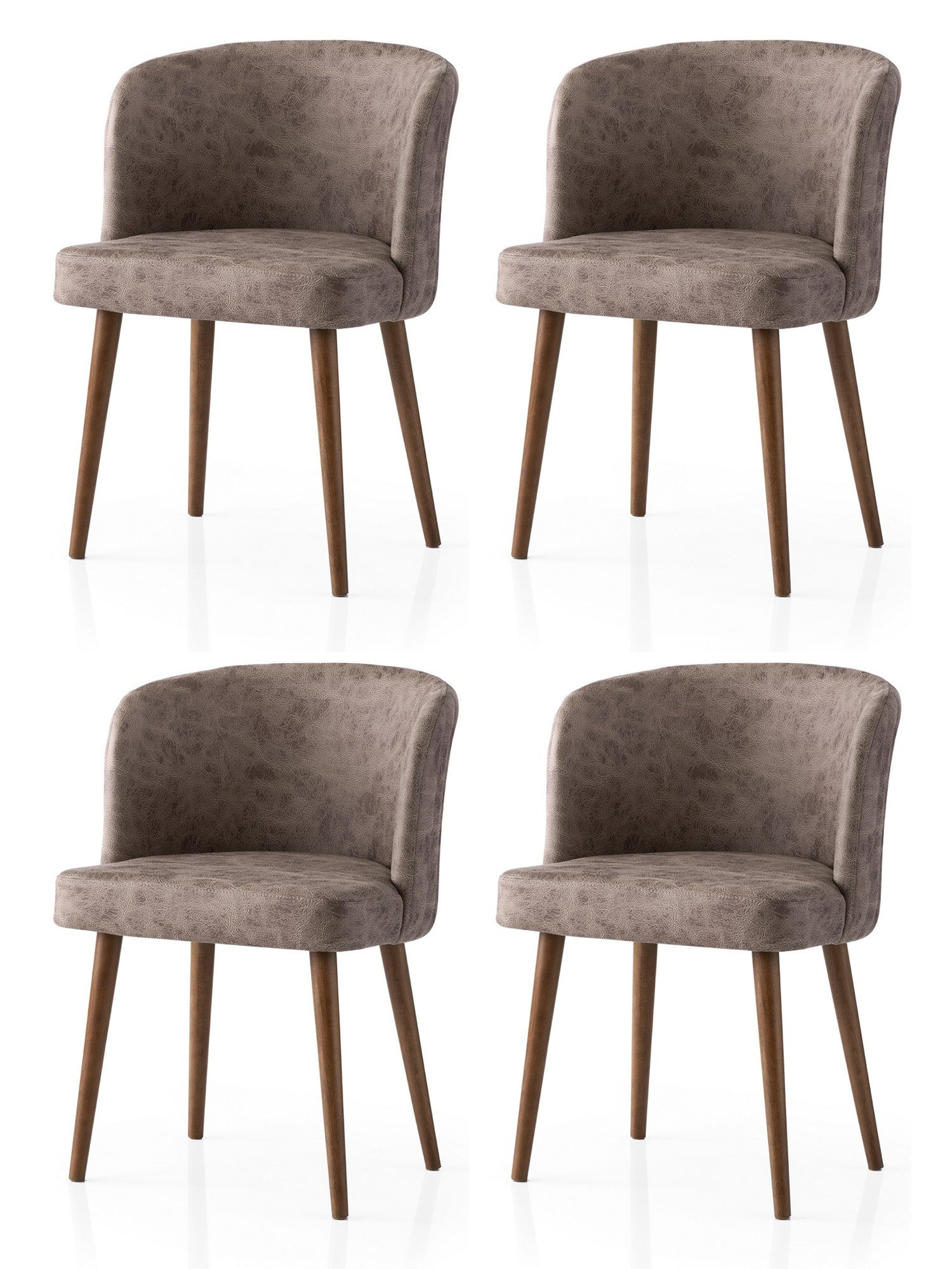 Set of 4 Zen 4204 Dining Chairs in Black and Mink