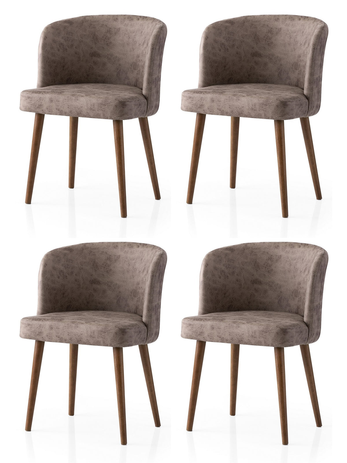 Set of 4 Zen 4204 Dining Chairs in Black and Mink – product image 1