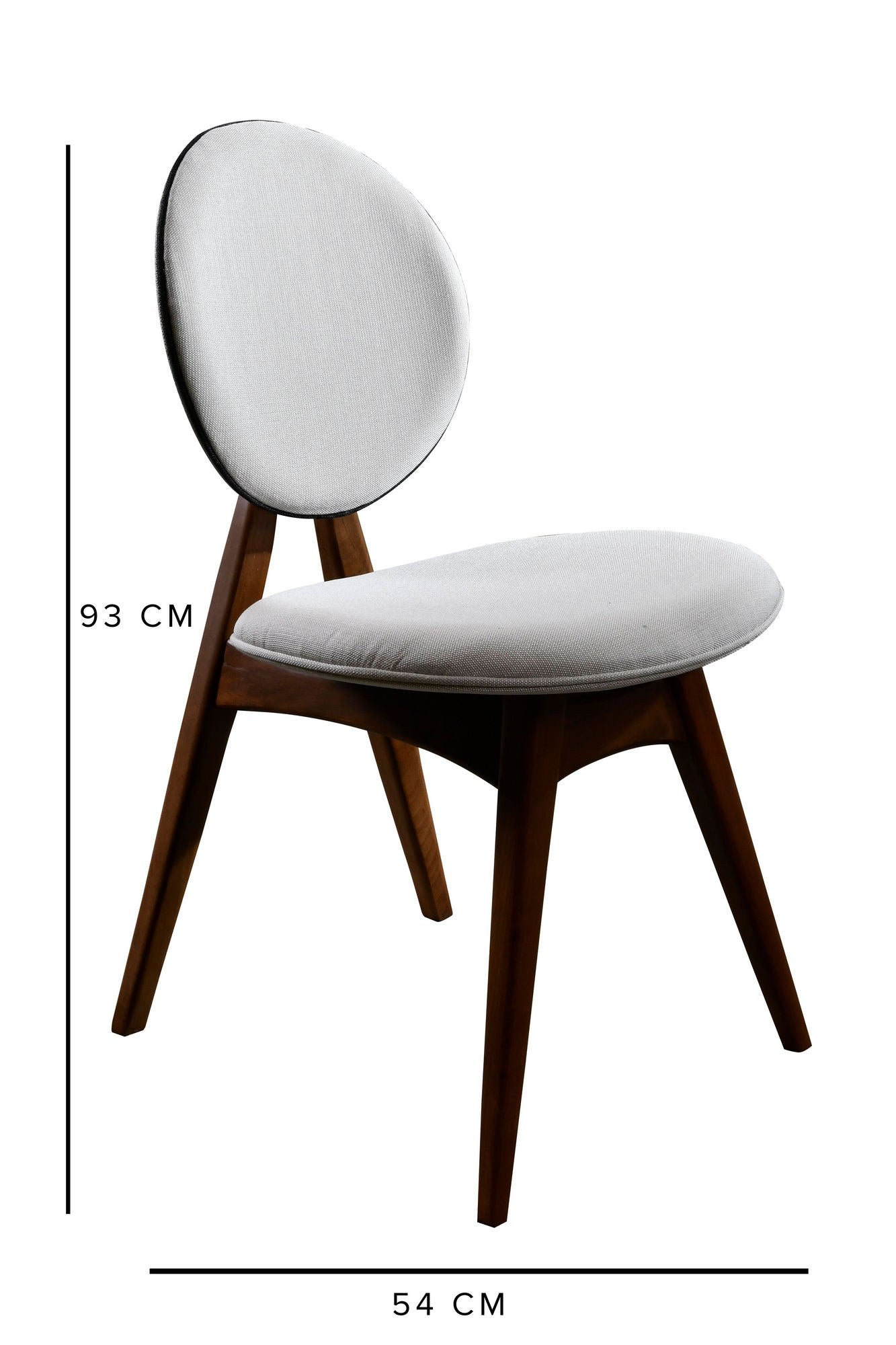 Set of 2 Touch Linen Dining Chairs in Walnut and Cream – product image 10