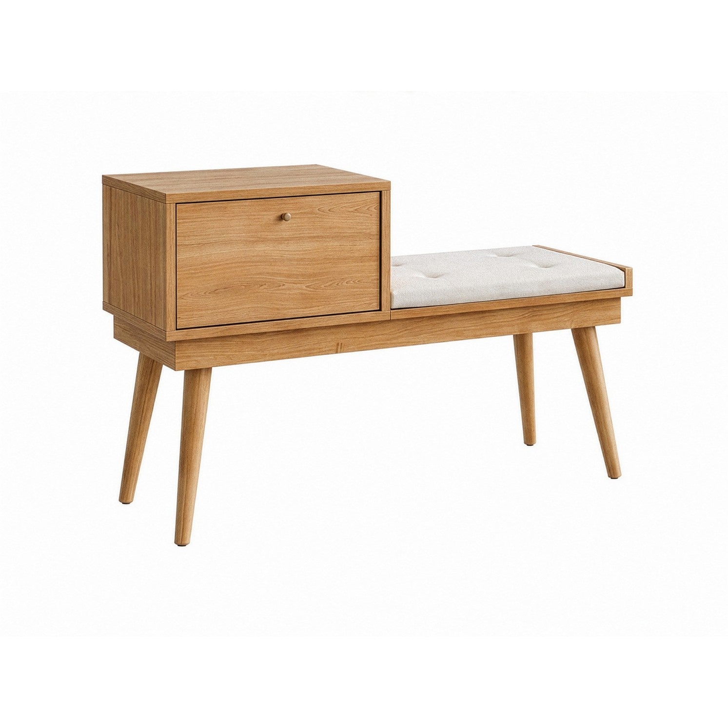 Urban Linen Bench in Oak and Cream – product image 6