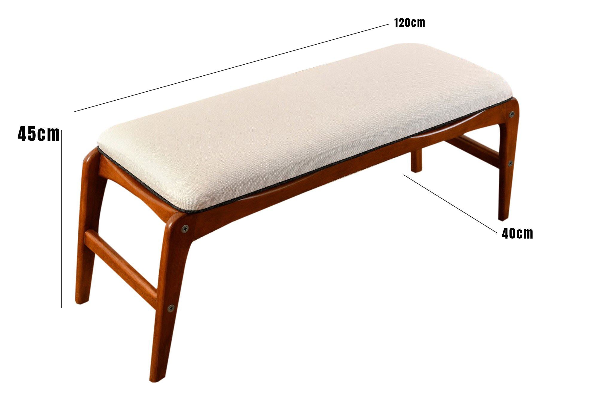 Touch Linen Bench in Walnut and Cream – product image 8