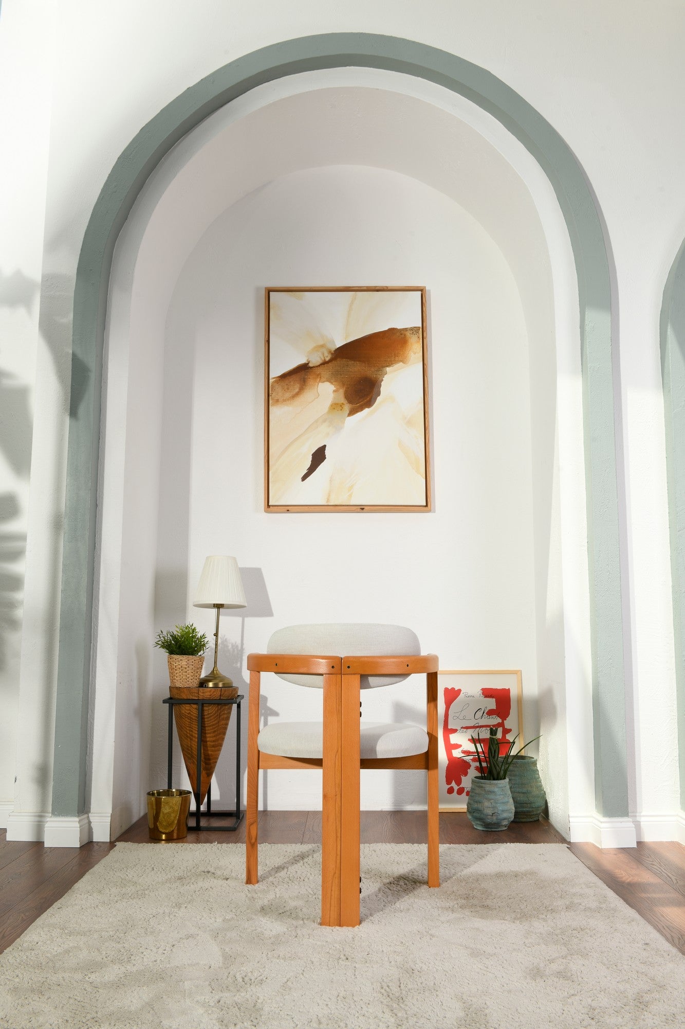 Set of 2 Cheri Dining Chairs in Cream and Oak – product image 2