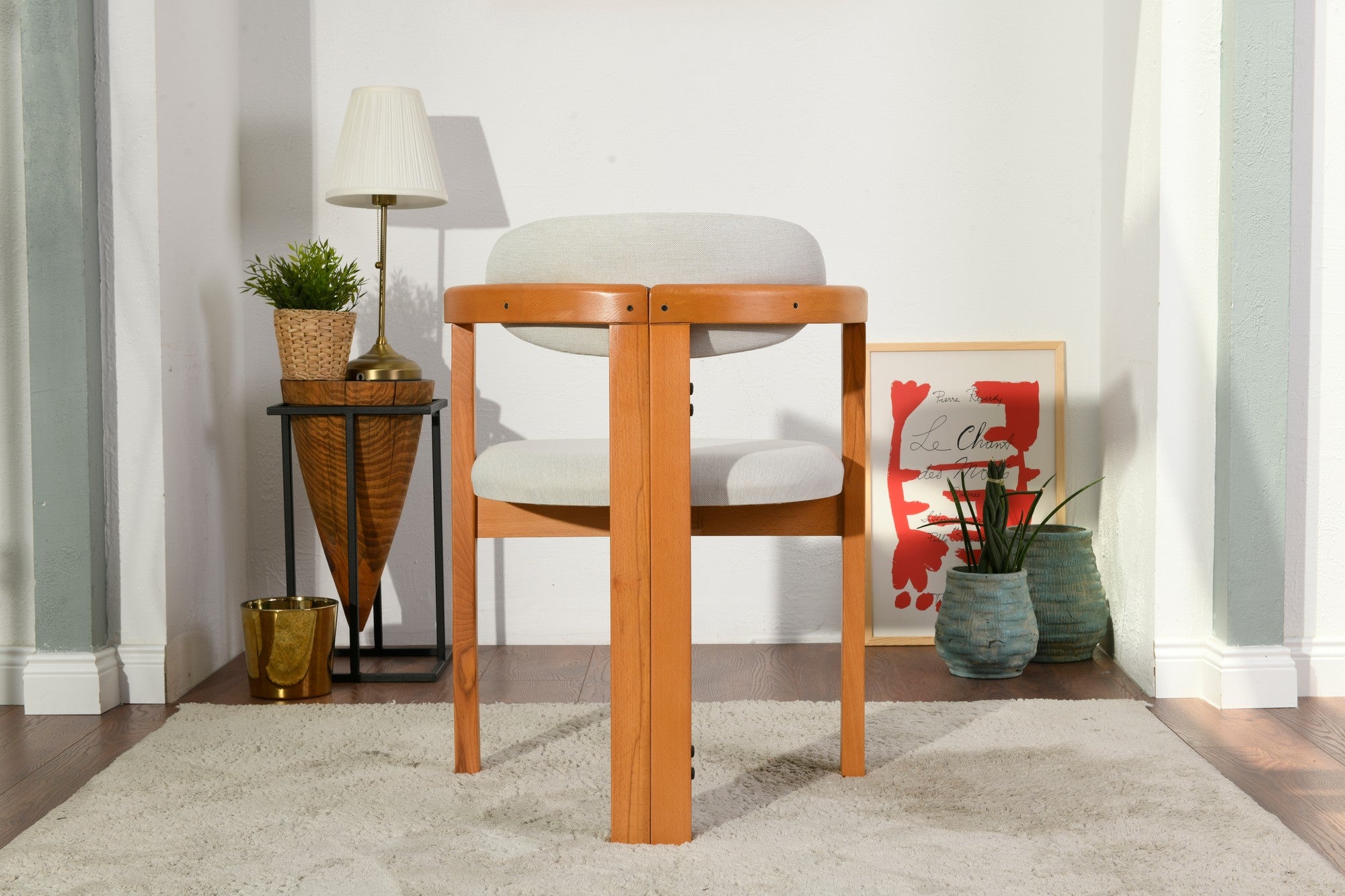 Set of 2 Cheri Dining Chairs in Cream and Oak – product image 3