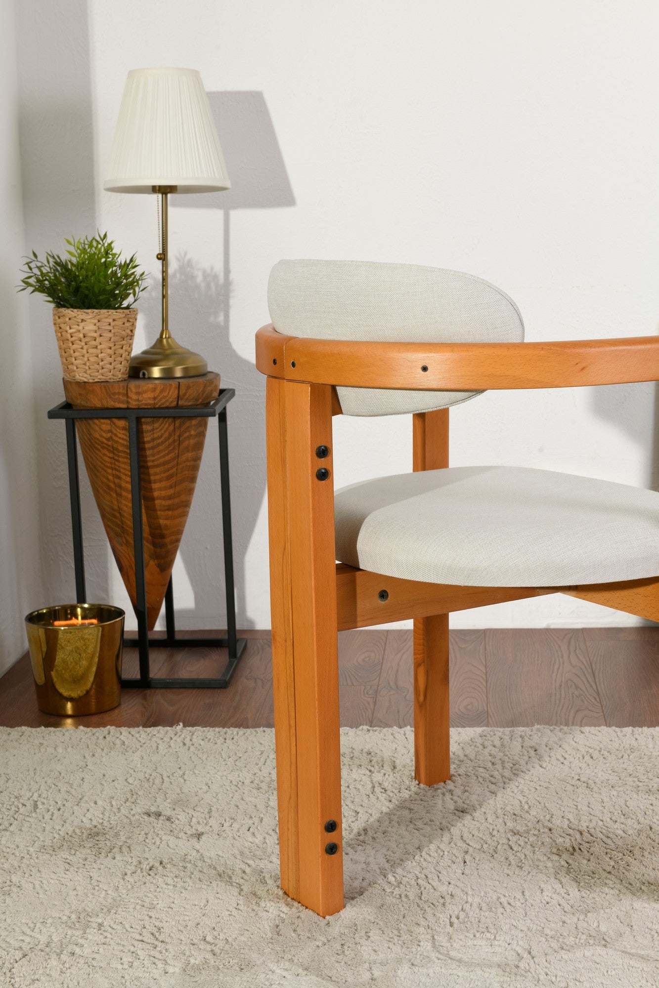Set of 2 Cheri Dining Chairs in Cream and Oak – product image 4