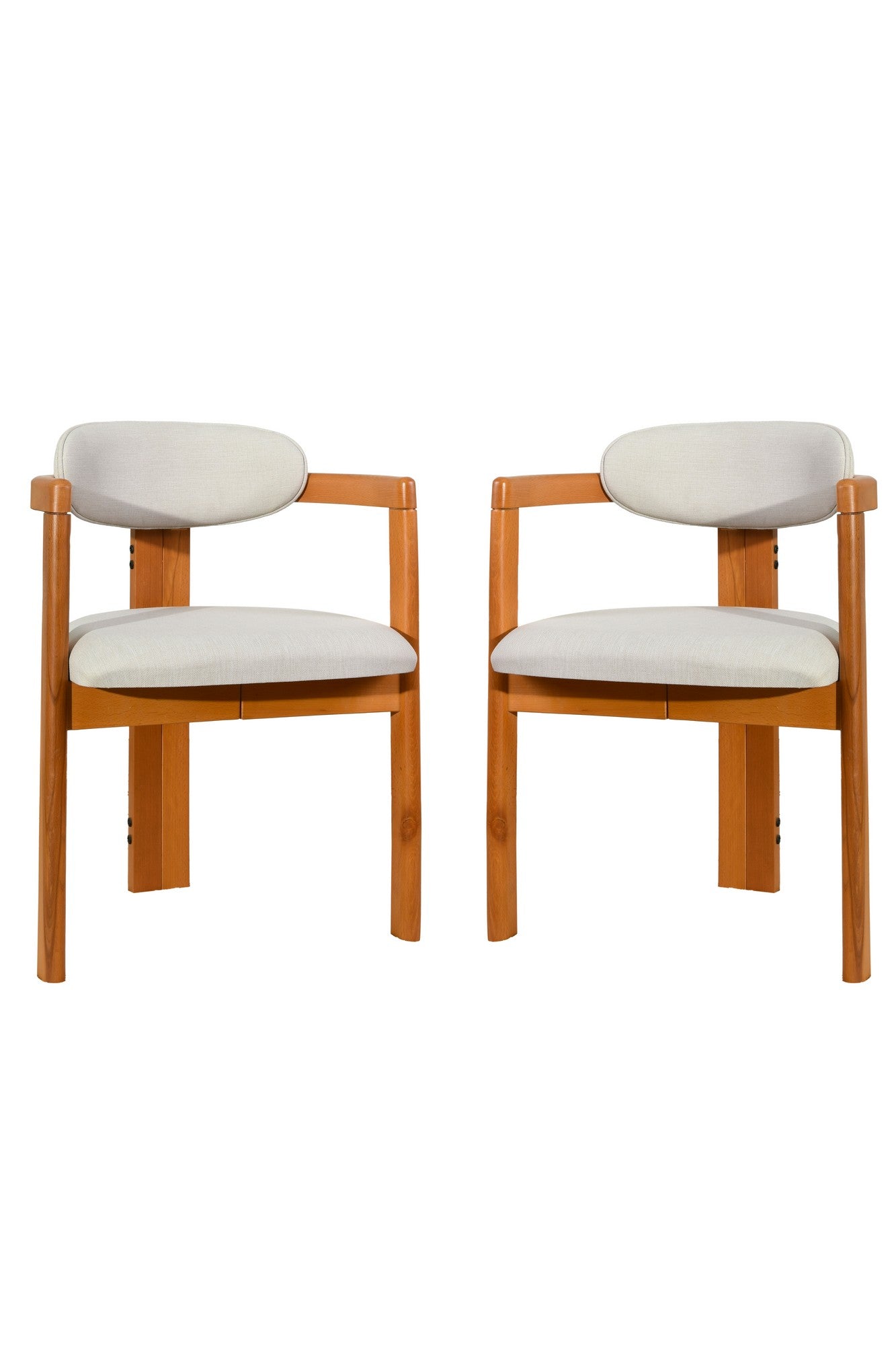 Set of 2 Cheri Dining Chairs in Cream and Oak – product image 7