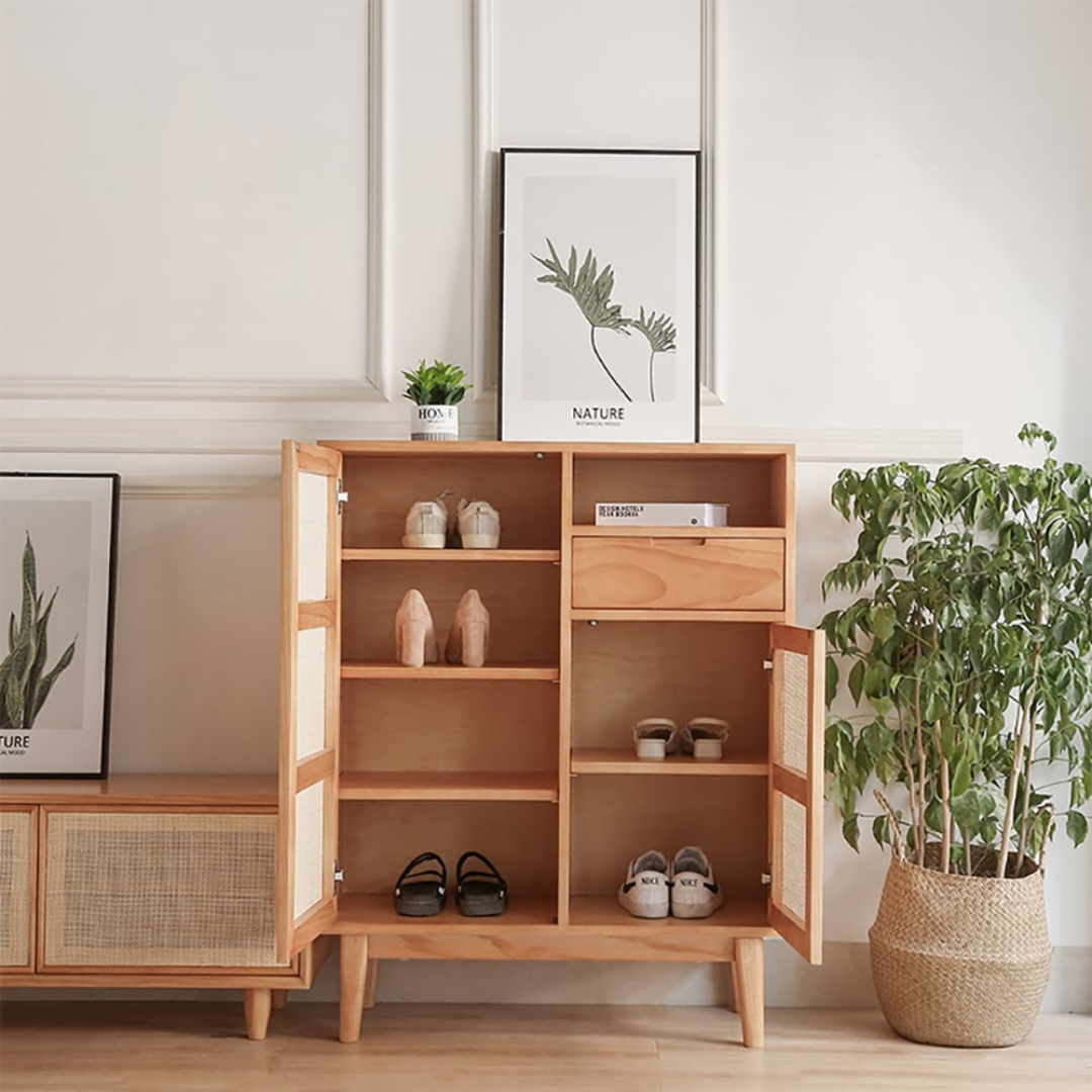 Alphie scandinavian cane sideboard