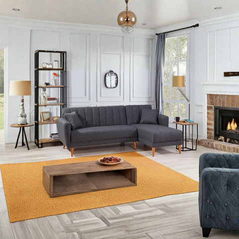 Aqua – Dark Grey L Shaped Corner Sofa Bed | Modular Sectional