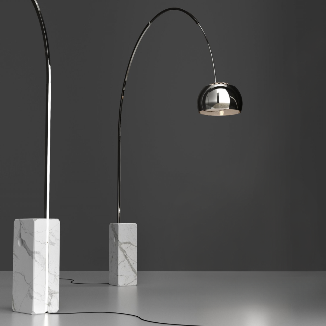 Arco Iconic Marble Floorlamp