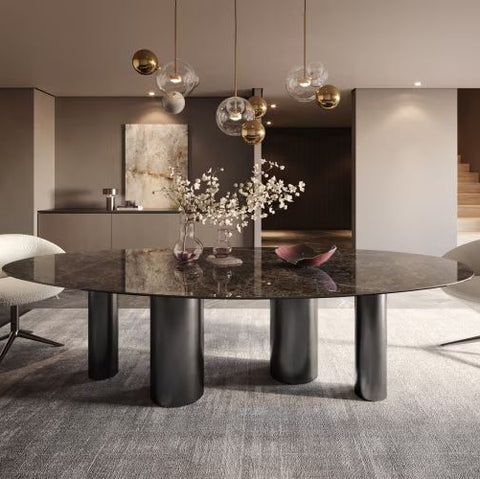 Asymmetrische keramische eettafel 2,60 x 1,30