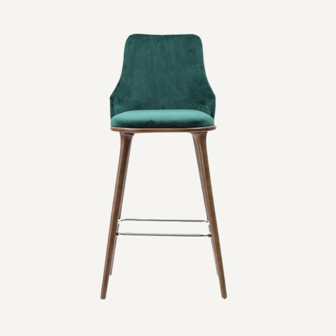Azzura Bar stool with upholstered backrest