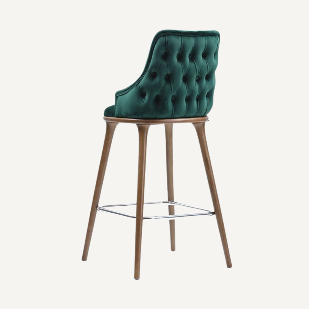 Azzura Bar stool with upholstered backrest