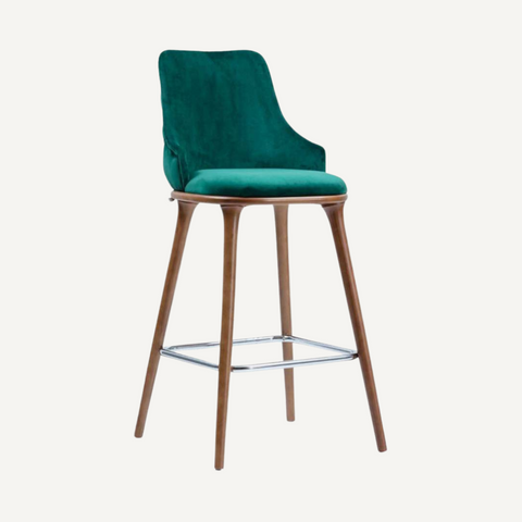 Azzura Bar stool with upholstered backrest