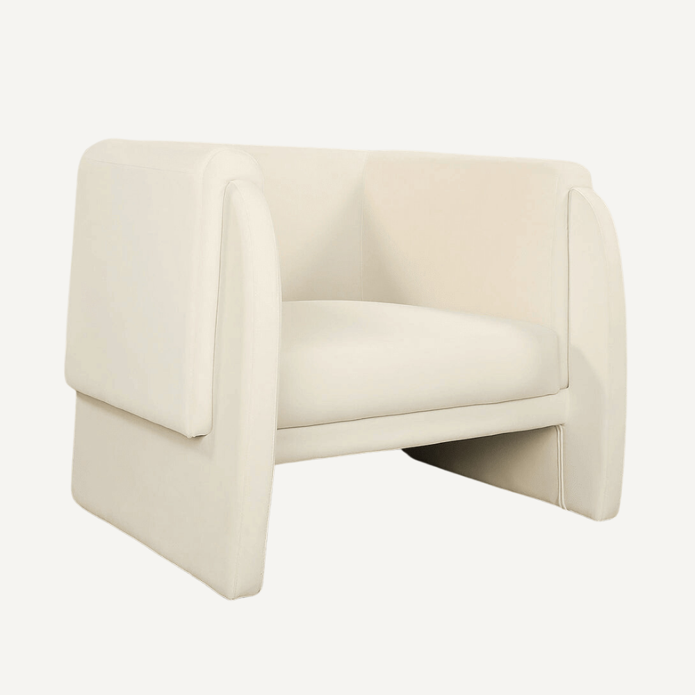 Tressa armchair with curved armrests