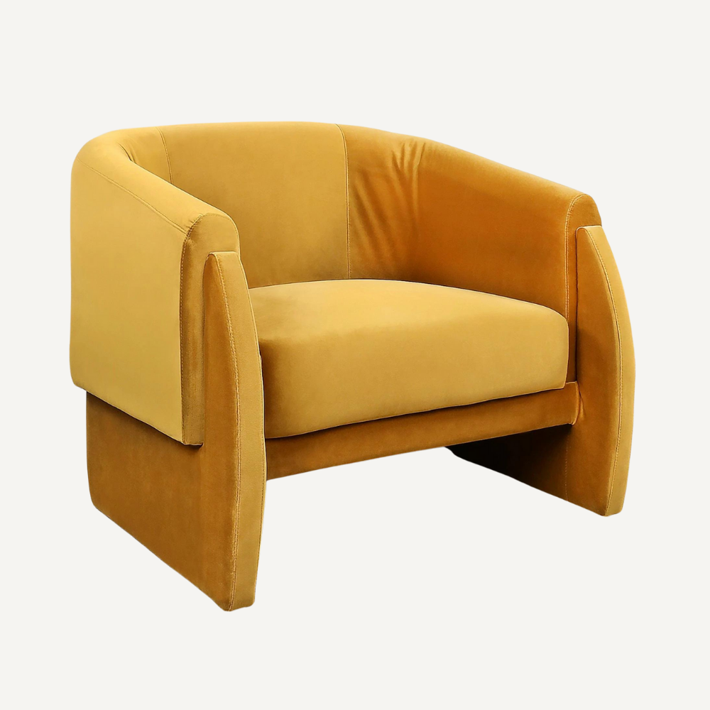 Tressa armchair with curved armrests