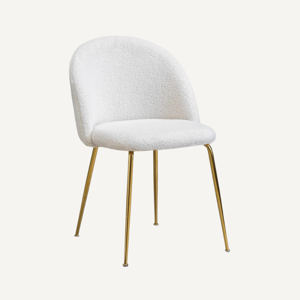 Fabric and curly wool Mona chair