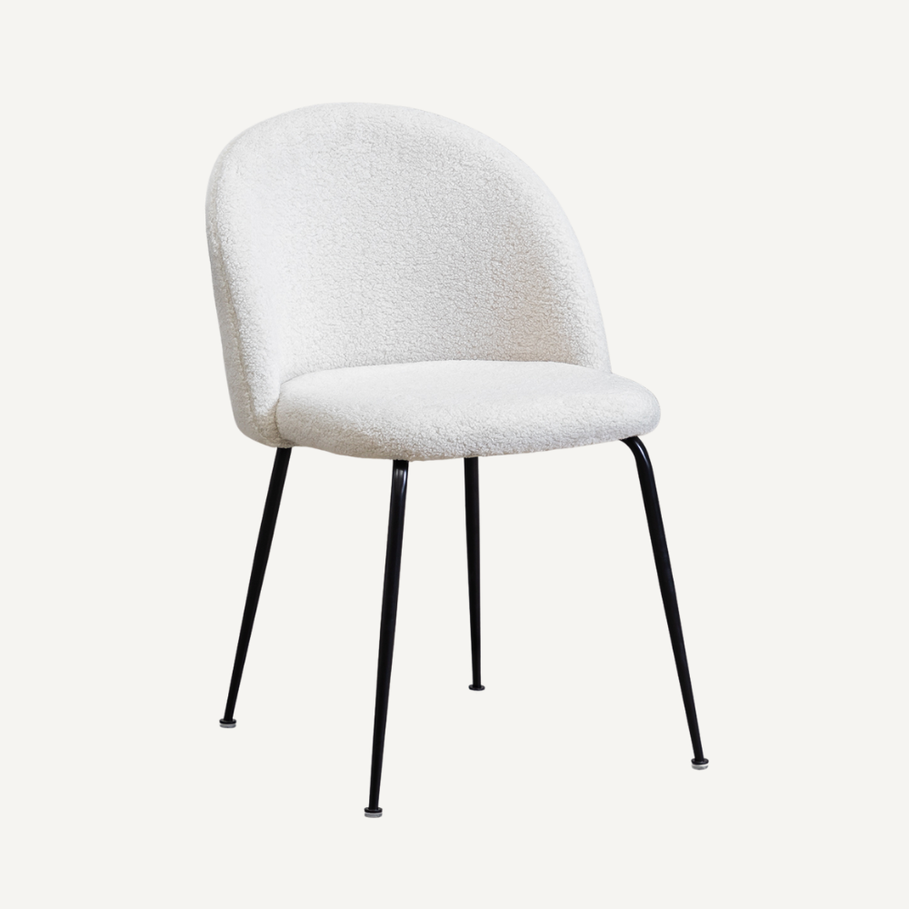 Fabric and curly wool Mona chair