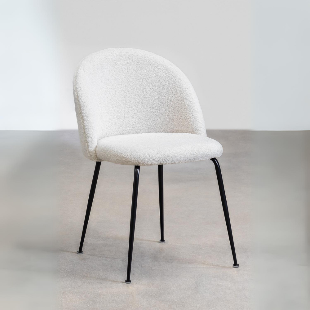 Fabric and curly wool Mona chair