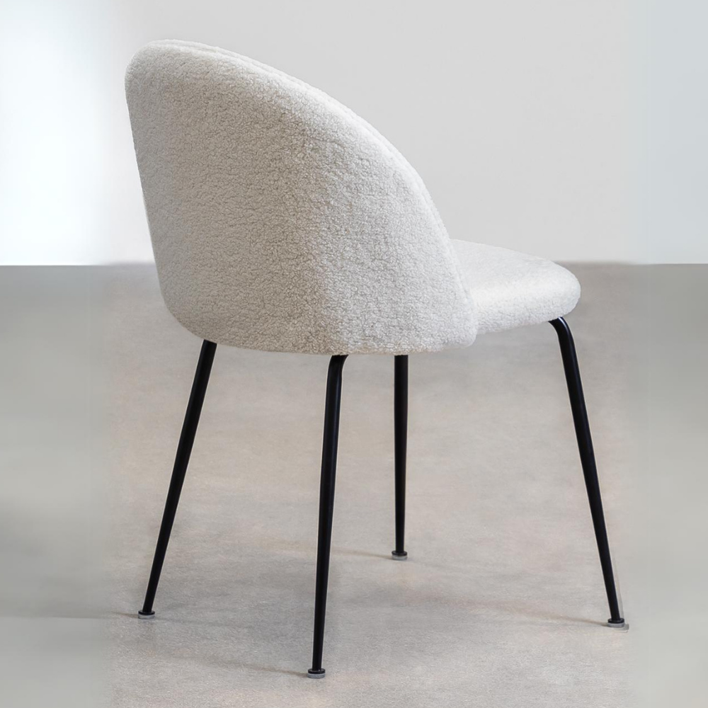 Fabric and curly wool Mona chair