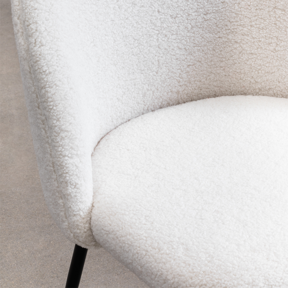 Fabric and curly wool Mona chair