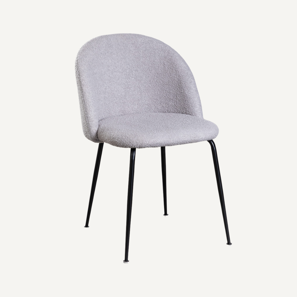 Fabric and curly wool Mona chair