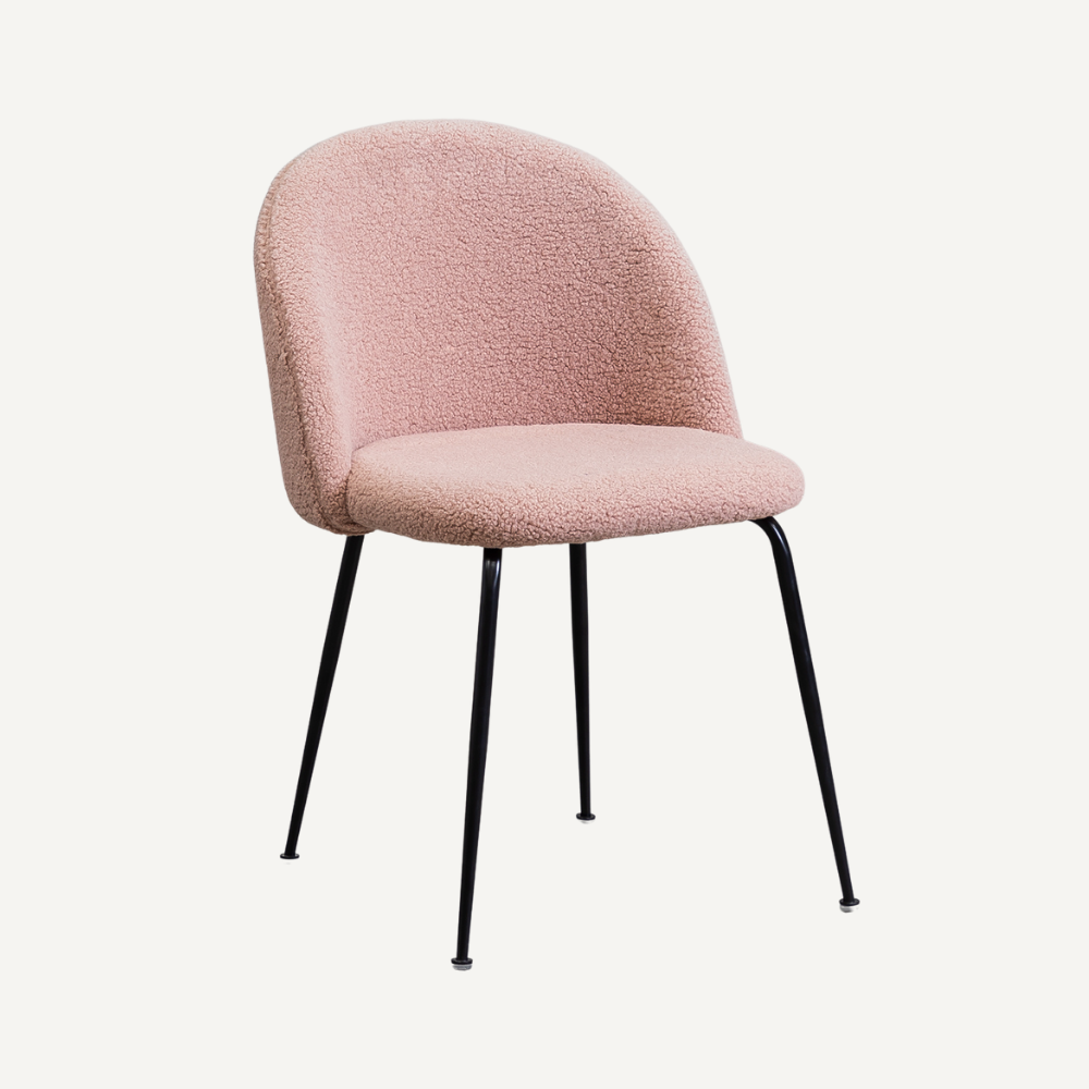 Fabric and curly wool Mona chair