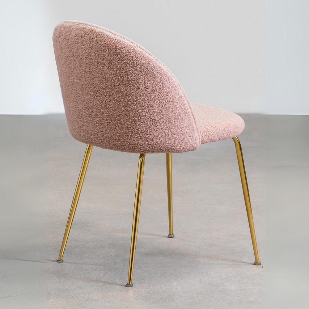 Fabric and curly wool Mona chair