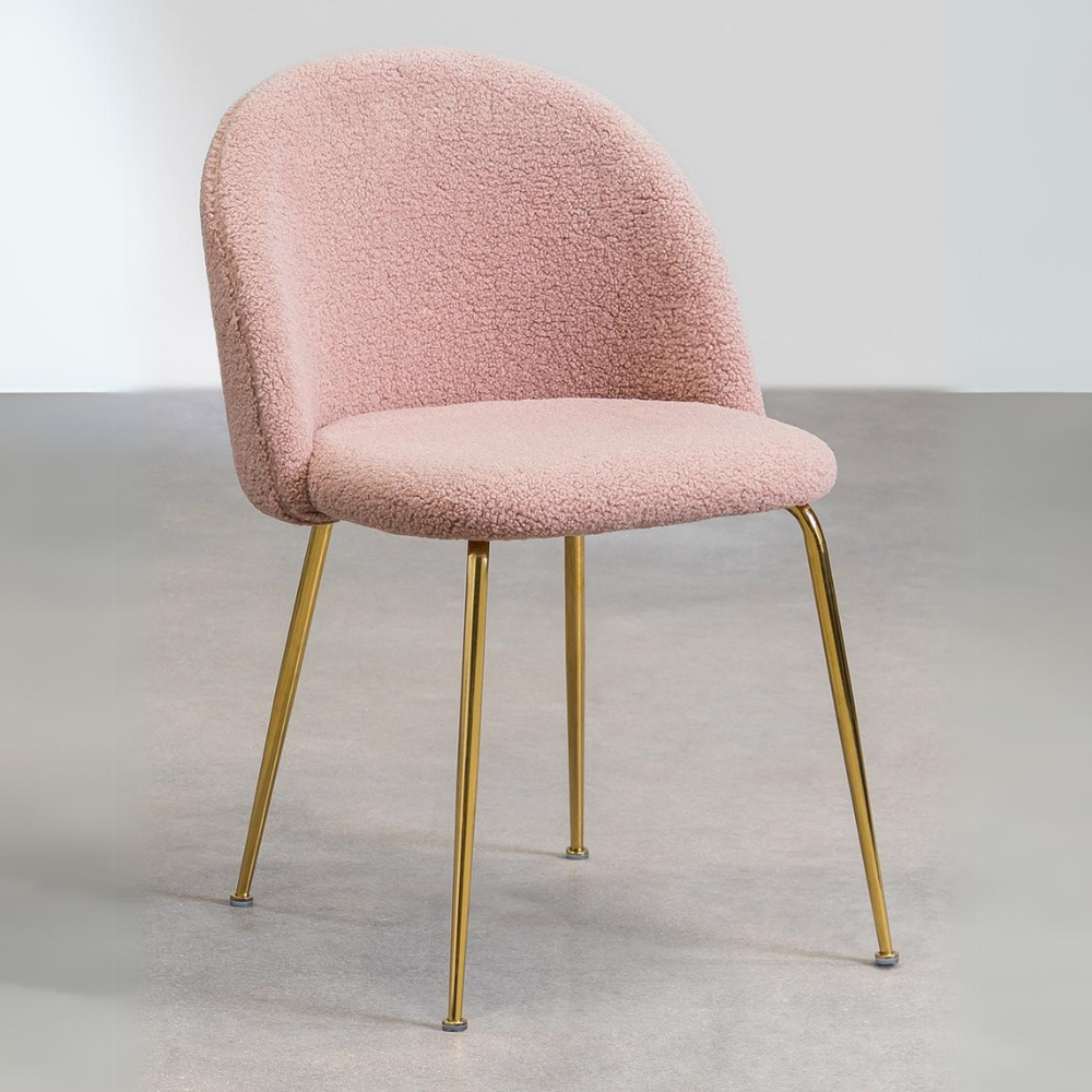 Fabric and curly wool Mona chair