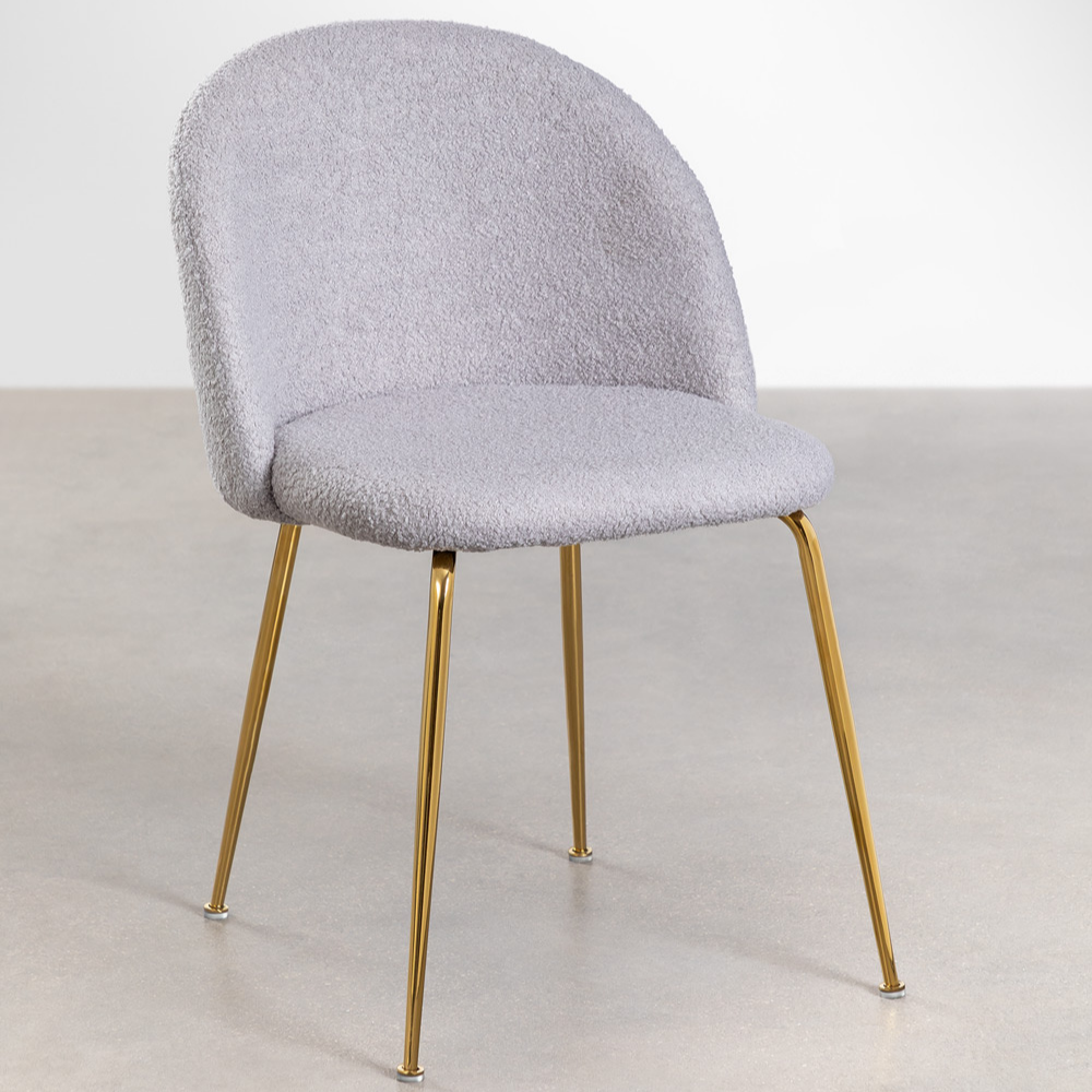 Fabric and curly wool Mona chair