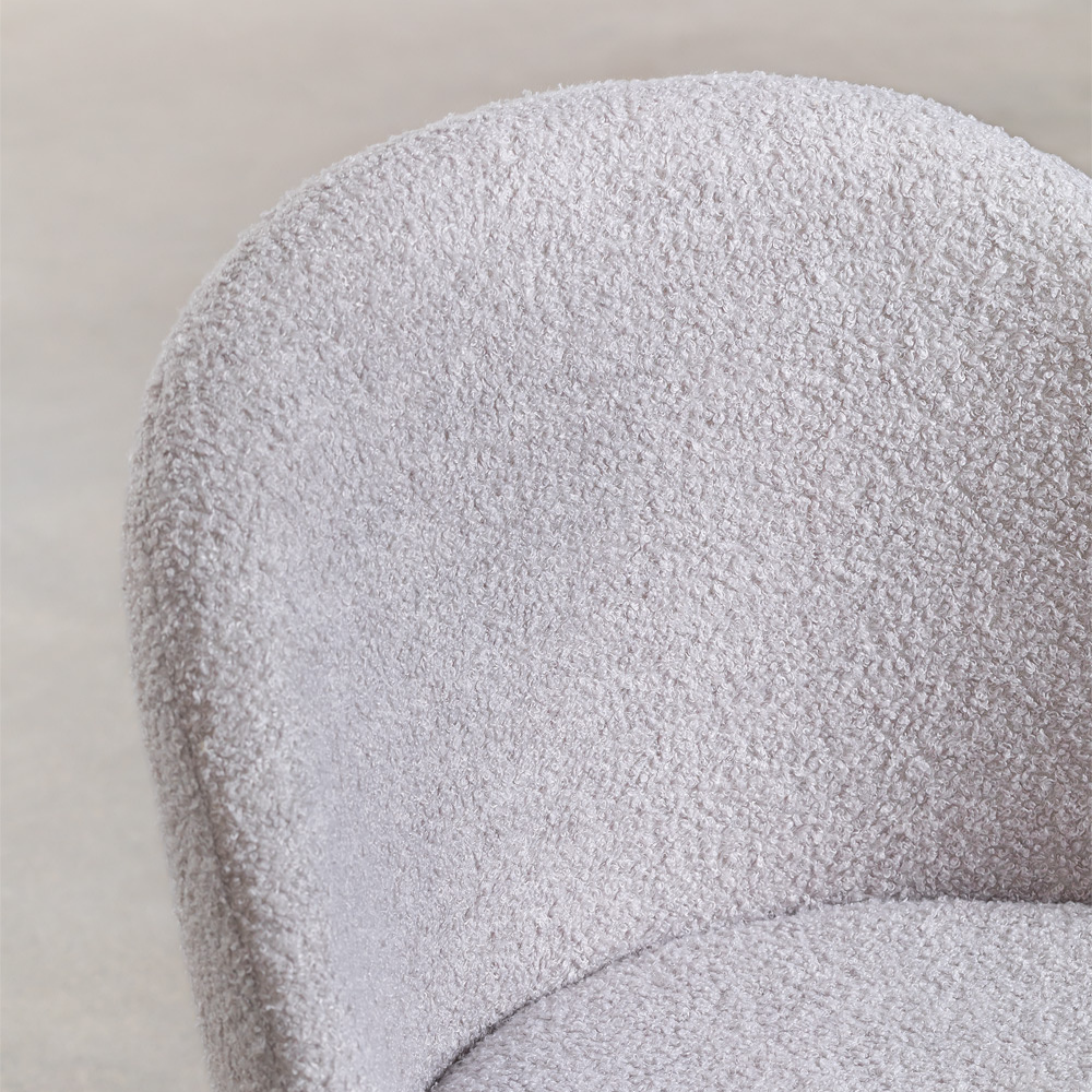 Fabric and curly wool Mona chair