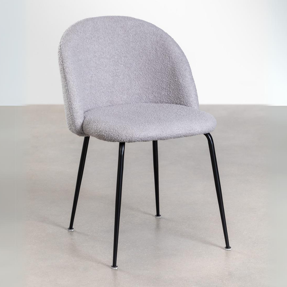 Fabric and curly wool Mona chair