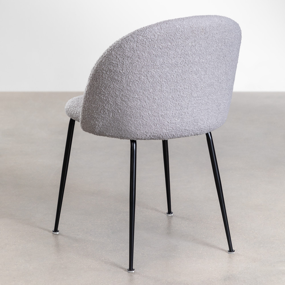 Fabric and curly wool Mona chair