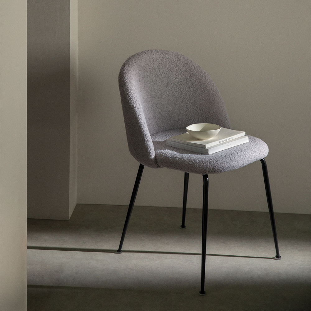 Fabric and curly wool Mona chair