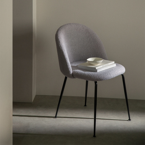 Fabric and curly wool Mona chair