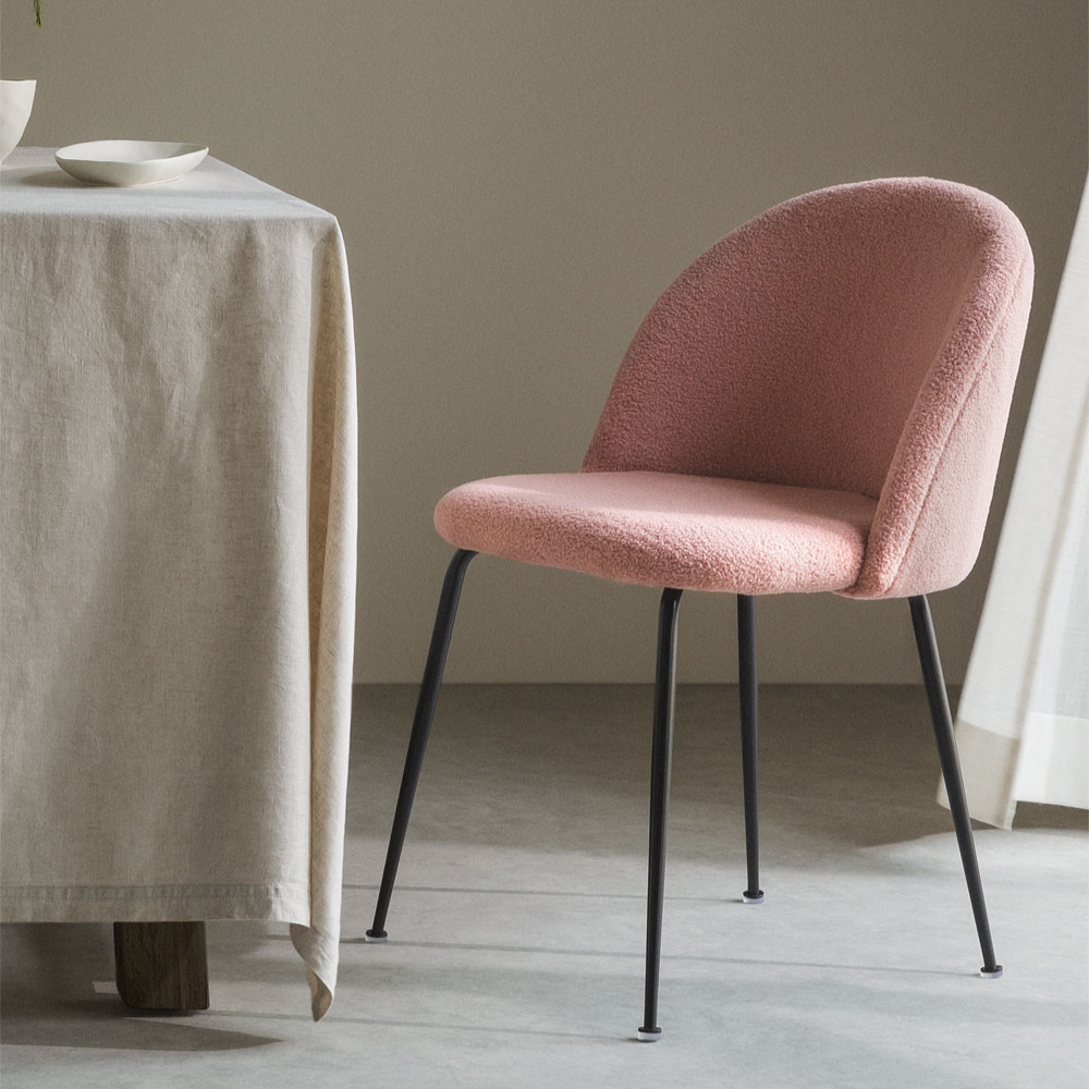 Fabric and curly wool Mona chair