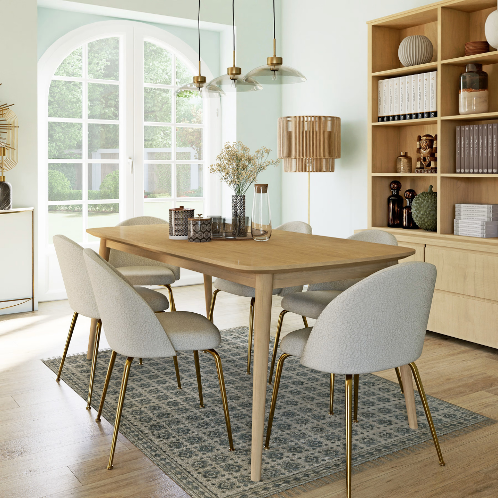 Fabric and curly wool Mona chair