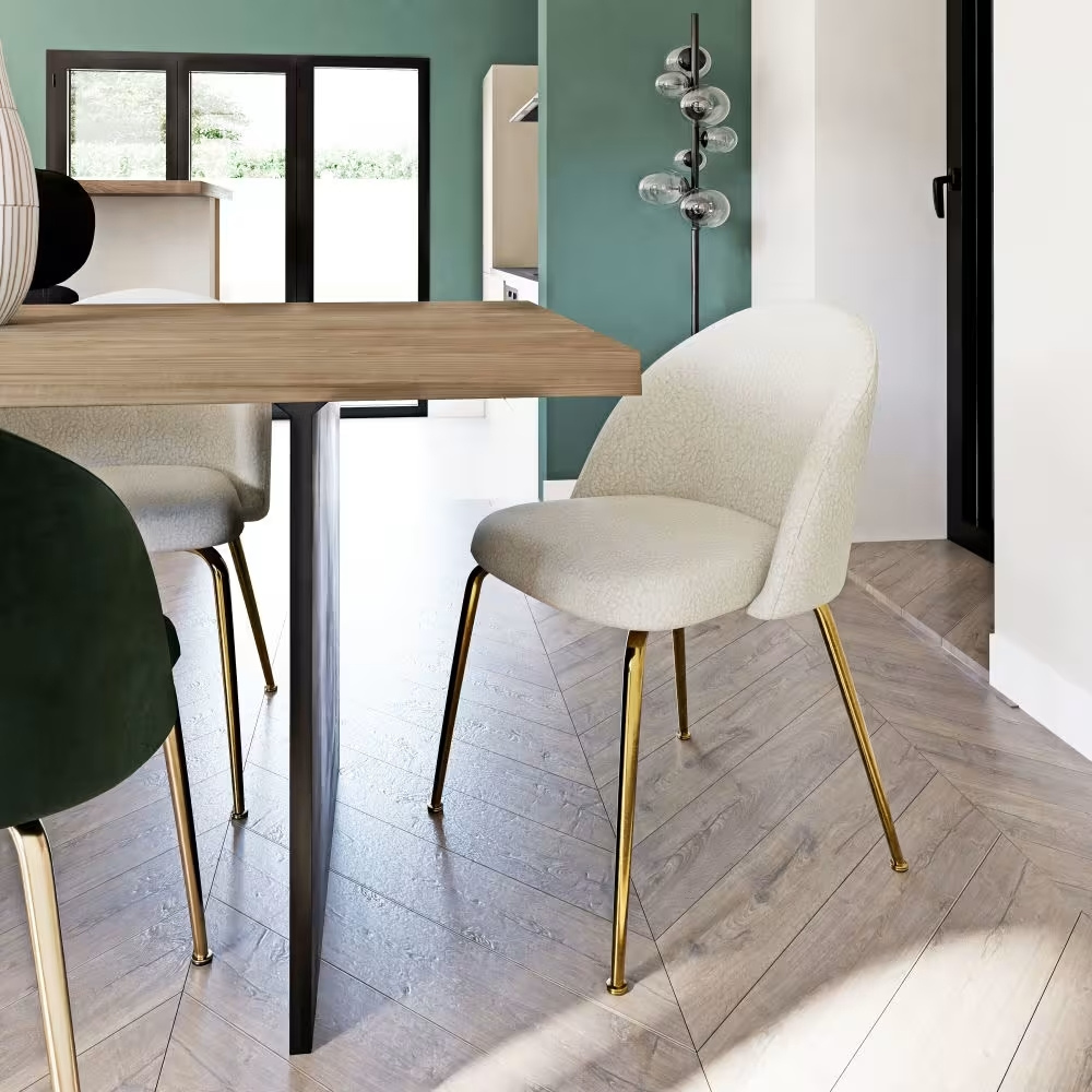 Fabric and curly wool Mona chair