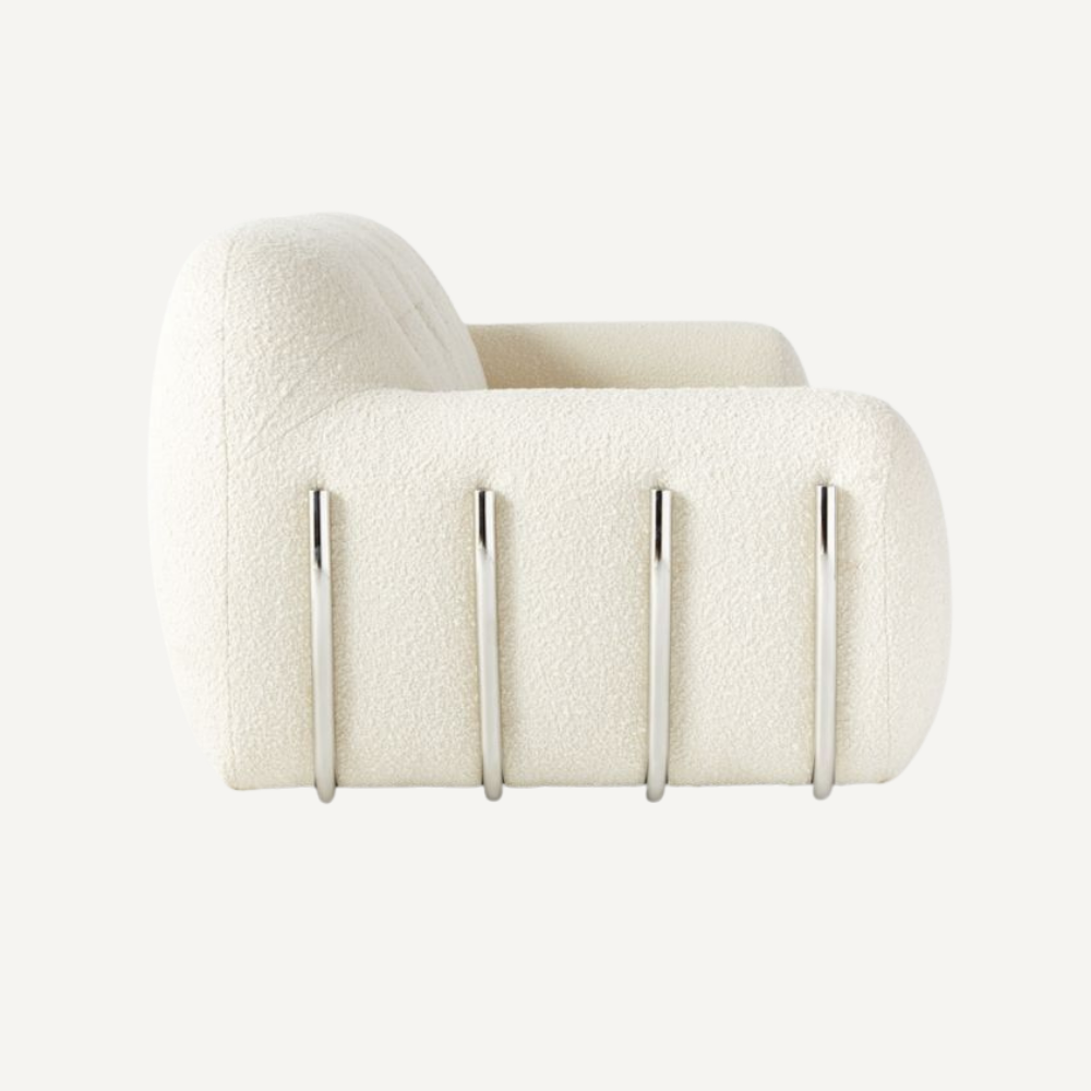 Coily boucle armchair for living room