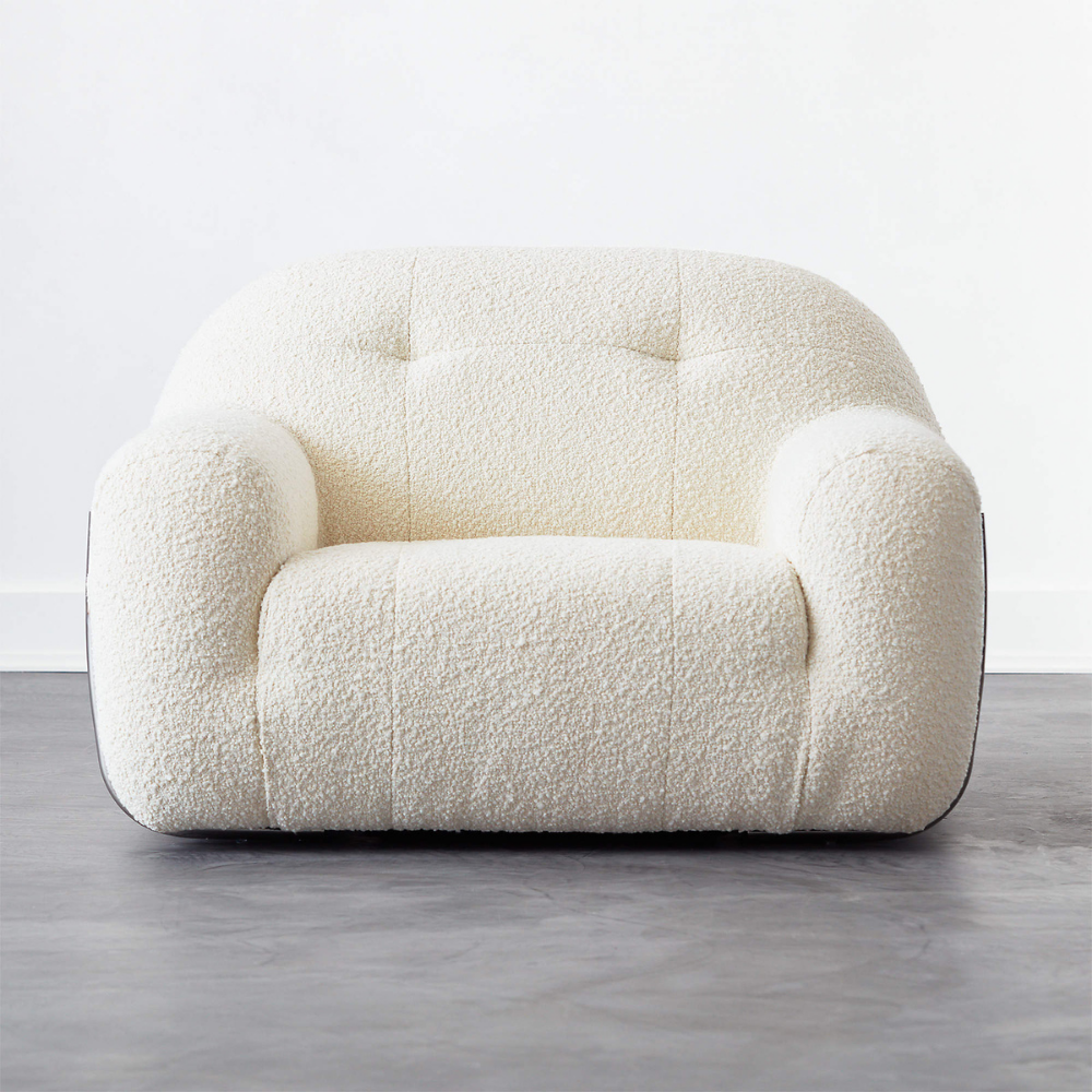 Coily boucle armchair for living room