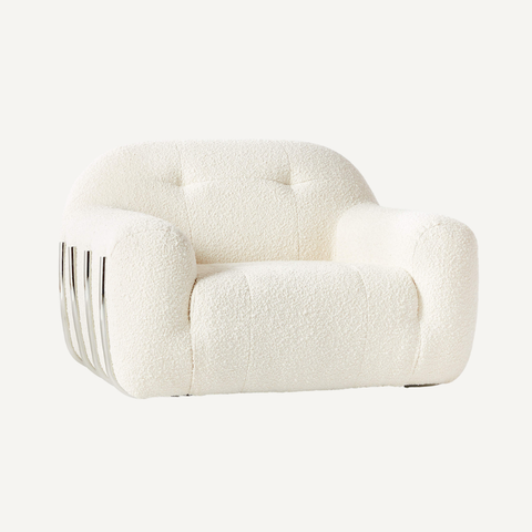 Coily boucle armchair for living room
